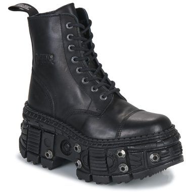 Stivaletti Uomo New Rock MEVAL Nero, eleganti e robusti, realizzati in pelle di alta qualità. Sola resistente e design unico, perfetti per un look di tendenza. Acquista ora gli stivaletti New Rock MEVAL Nero per un comfort senza pari e uno stile distintivo.