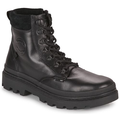 Stivaletti Uomo Palladium PALLATROOPER HKR LTH Nero, eleganti e resistenti, perfetti per ogni stagione. Realizzati in pelle di alta qualità, questi stivaletti offrono comfort e stile, ideali per un look casual o urbano. Scopri la combinazione di design moderno e funzionalità per affrontare le giornate con classe.