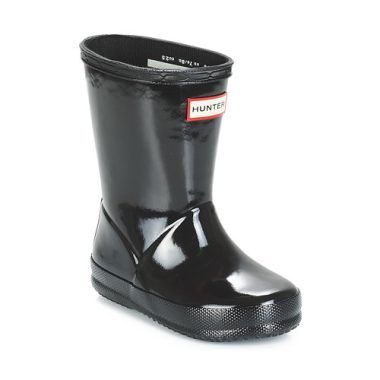 Stivali Hunter per bambina ragazza KIDS FIRST CLASSIC GLOSS in nero, ideali per il tempo libero e le attività all'aperto. Questi stivali impermeabili offrono comfort e stile, perfetti per affrontare ogni avventura con eleganza. Acquista ora gli stivali Hunter per un look alla moda e pratico!