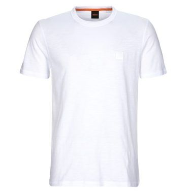 T-shirt BOSS Tegood Bianco maniche corte per uomo, elegante e alla moda, ideale per un look casual e sofisticato. Realizzata in cotone di alta qualità, questa maglietta offre comfort e stile perfetti per ogni occasione. Disponibile in bianco, è un must-have per il guardaroba maschile.