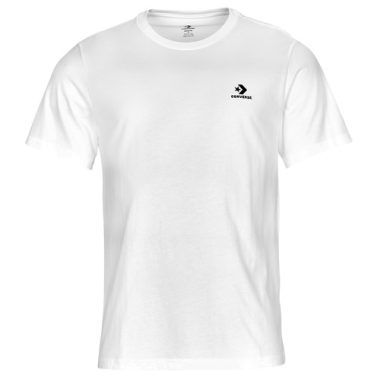 T-shirt bianca da uomo Converse GO-TO EMBROIDERED STAR CHEVRON TEE, maniche corte, stile casual e raffinato, ideale per look estivi. Design con stelle ricamate e dettagli Chevron, perfetta per gli amanti del marchio Converse. Acquista ora per un outfit moderno e versatile!