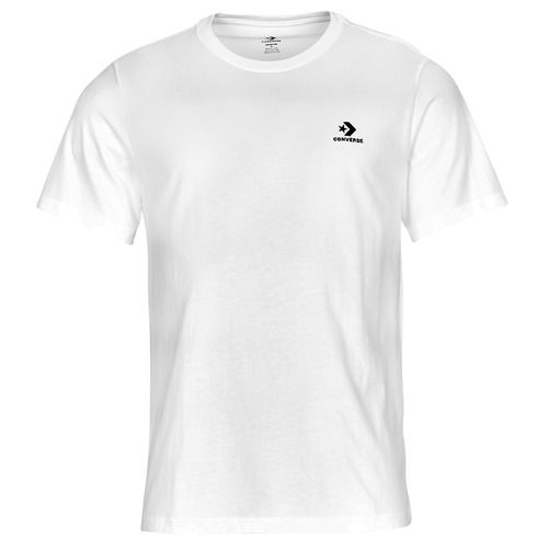 T-shirt bianca da uomo Converse GO-TO EMBROIDERED STAR CHEVRON TEE, maniche corte, stile casual e raffinato, ideale per look estivi. Design con stelle ricamate e dettagli Chevron, perfetta per gli amanti del marchio Converse. Acquista ora per un outfit moderno e versatile!