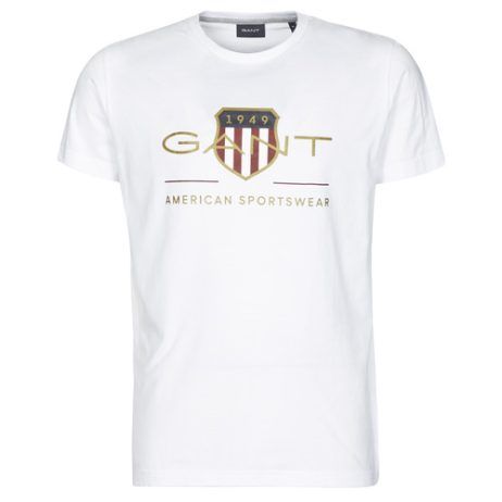 T-shirt Gant ARCHIVE SHIELD Bianco maniche corte per uomo, ideale per un look casual e alla moda. Realizzata in cotone di alta qualità, presenta un design elegante con logo Gant ben visibile. Perfetta per outfit estivi, questa t-shirt è un must-have nel guardaroba maschile. Scopri la comodità e lo stile senza tempo di Gant.