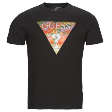T-shirt Uomo Guess SS BSC ABSTRACT TRI LOGO TEE Nero, t-shirt maniche corte di alta qualità, ideale per look casual e alla moda. Design distintivo con logo triadico, perfetta per ogni occasione. Acquista ora per aggiungere stile al tuo guardaroba!