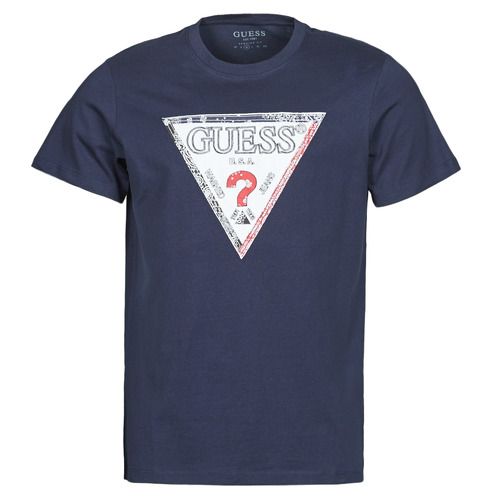 T-Shirt Uomo Guess TRIESLEY CN SS TEE Blu, elegante t-shirt maniche corte in cotone, ideale per un look casual e moderno. Perfetta per outfit quotidiani, con logo iconico Guess sul petto. Disponibile in diverse taglie, questa maglietta rappresenta un must-have nel guardaroba maschile.