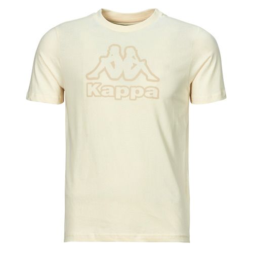T-shirt beige Kappa CREEMY uomo, maniche corte, moda estiva, comfort e stile casual per ogni occasione. Perfetta per attività all'aperto e look informali.