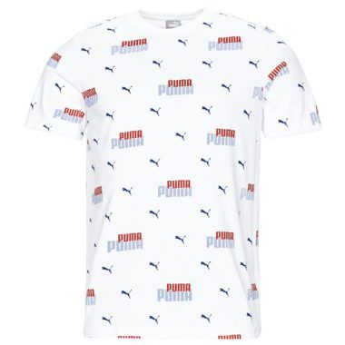 T-shirt uomo Puma ESS LOGO POWER AOP Bianco, maniche corte, stile sportivo, casual e moderno. Maglietta di alta qualità per il tempo libero, perfetta per ogni occasione. Disponibile in diverse taglie, ideale per completare il tuo outfit sportivo.