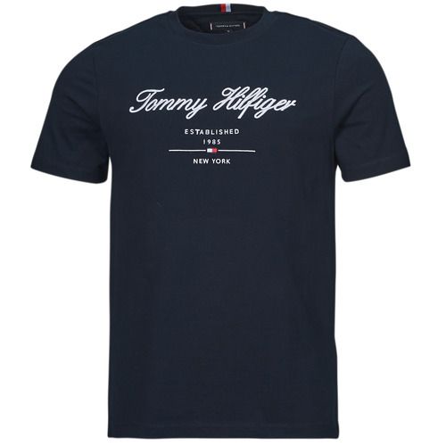 T-shirt uomo Tommy Hilfiger SCRIPT LOGO TEE Marine, maglietta maniche corte con logo, stile casual e moderno, ideale per outfit estivi e giornate di relax. Perfetta per completare il guardaroba maschile.