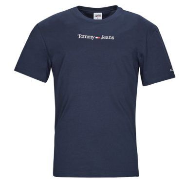 T-shirt uomo Tommy Jeans TJM CLASSIC LINEAR LOGO TEE Marine con maniche corte, design elegante e moderno, perfetta per un look casual e alla moda. Materiale di alta qualità, ideale per tutte le stagioni. Disponibile in varie taglie, una scelta perfetta per gli amanti dello streetwear. Acquista ora la tua T-shirt Tommy Jeans!
