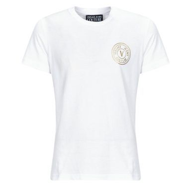 T-shirt bianca da uomo Versace Jeans Couture GAHT06 con maniche corte, ideale per un look casual e alla moda. Realizzata con materiali di alta qualità, questa t-shirt offre comfort e stile, perfetta per ogni occasione. Scopri l'eleganza e il design distintivo di Versace Jeans Couture.