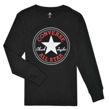 T-shirt a maniche lunghe per ragazzo Converse CHUCK PATCH LONG SLEEVE TEE in color nero, perfetta per uno stile casual e alla moda. Realizzata con materiali di alta qualità, ideale per ogni stagione. Acquista ora la T-shirt Converse per un look trendy e comodo!