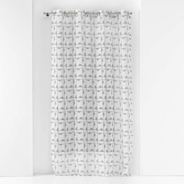 Tende    PANNEAU A OEILLETS 140 x 240 CM VOILE SABLE IMPRIME GABI GRIS  Grigio