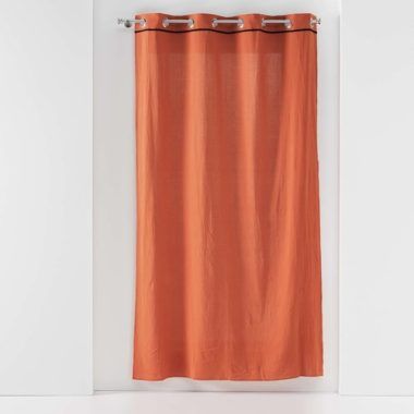 Tende    RIDEAU A OEILLETS 135 x 240 CM COTON LAVE LINETTE TERRACOTTA  Arancio