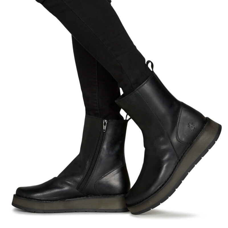 Fly London RENO Schwarze Damen-Ankle-Boots - Gr&ouml;&szlig;e 8