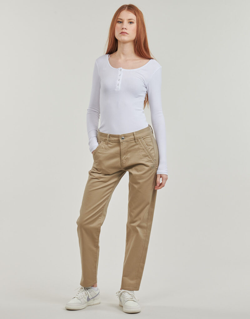 pantalones chinos G-Star Raw kate boyfriend wmn Beige Pantaloni Chino Mujer - 2