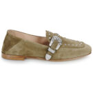 Fru.it 8679-586-LEATHER-NATURAL-VELOUR-PLANET Khaki Damen-Loafer - 2