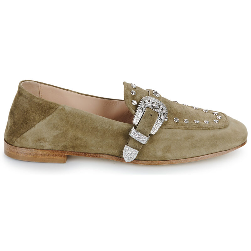 Fru.it 8679-586-LEATHER-NATURAL-VELOUR-PLANET Khaki Damen-Loafer - 2