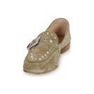 Fru.it 8679-586-LEATHER-NATURAL-VELOUR-PLANET Khaki Damen-Loafer - 3