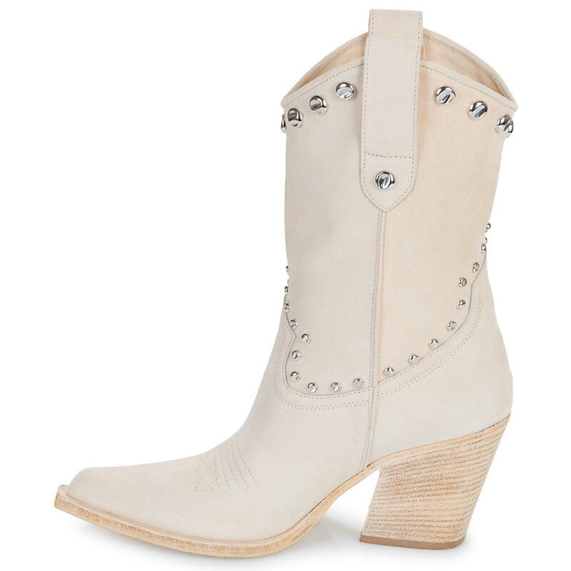 Fru.it 8570-944-RAW-LEATHER-VELOUR-IVORY Beige Damen-Ankle-Boots - 2