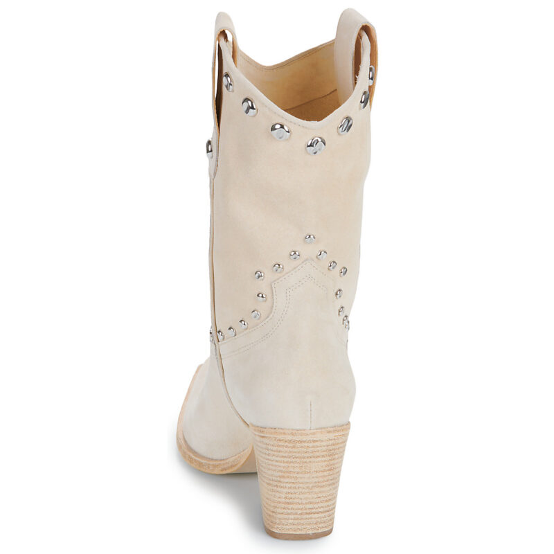 Fru.it 8570-944-RAW-LEATHER-VELOUR-IVORY Beige Damen-Ankle-Boots - 3