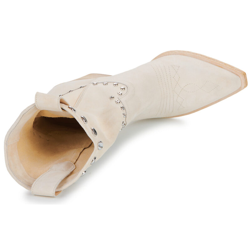 Fru.it 8570-944-RAW-LEATHER-VELOUR-IVORY Beige Damen-Ankle-Boots - 4