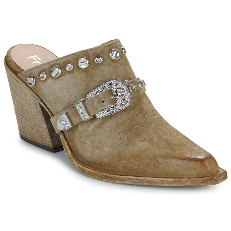Fru.it  8586-944-CUOIO-GREZZO-VELOUR-PLANET  Kaki Ciabatta Donna - 1