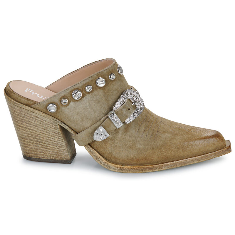 Fru.it  8586-944-CUOIO-GREZZO-VELOUR-PLANET  Kaki Ciabatta Donna - 2