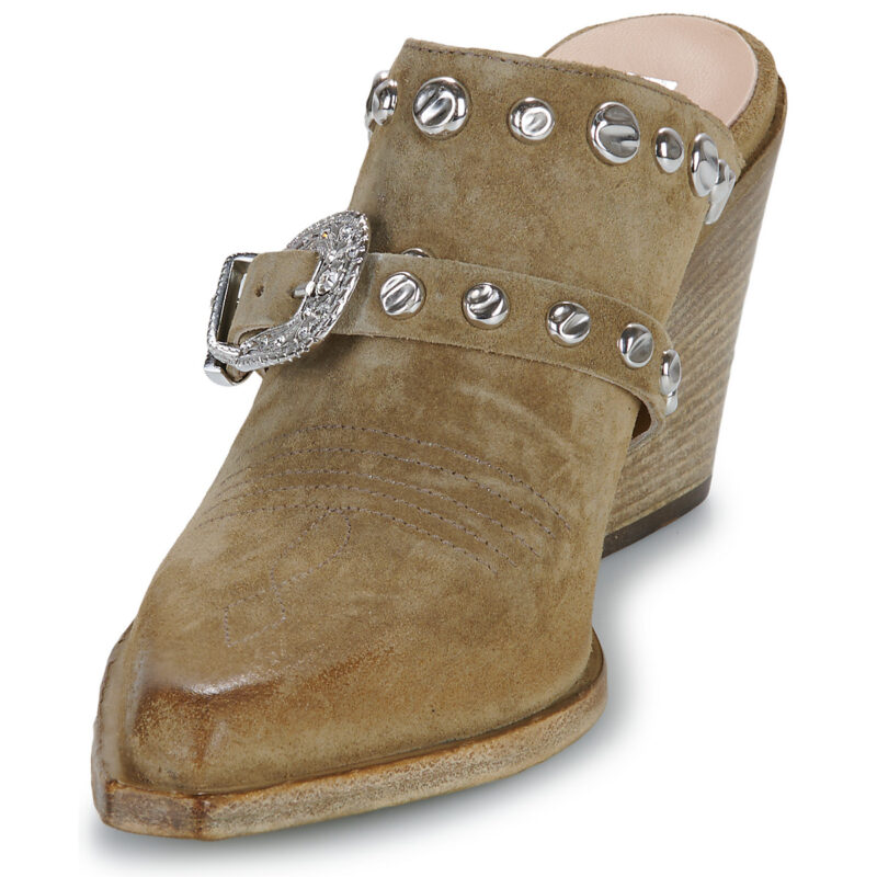 Fru.it  8586-944-CUOIO-GREZZO-VELOUR-PLANET  Kaki Ciabatta Donna - 3