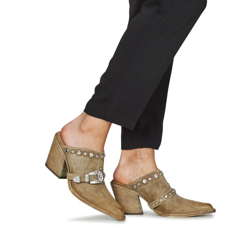 Fru.it  8586-944-CUOIO-GREZZO-VELOUR-PLANET  Kaki Ciabatta Donna - 8