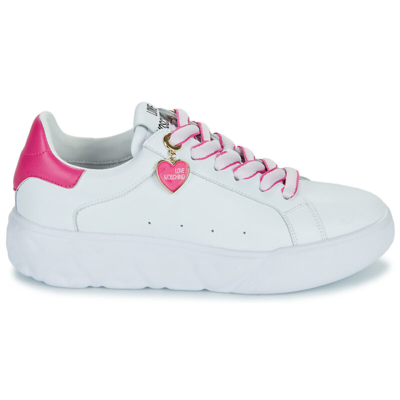 Love Moschino FUXIA HEART+GOLD Bianco Sneakers basse Donna - 2
