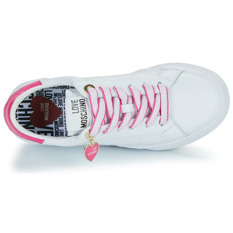 Love Moschino FUXIA HEART+GOLD Bianco Sneakers basse Donna - 6