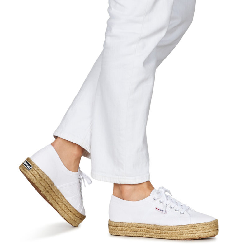 Superga 2730 COTON Wei&szlig;e Low-Sneaker f&uuml;r Damen - Gr&ouml;&szlig;e 8