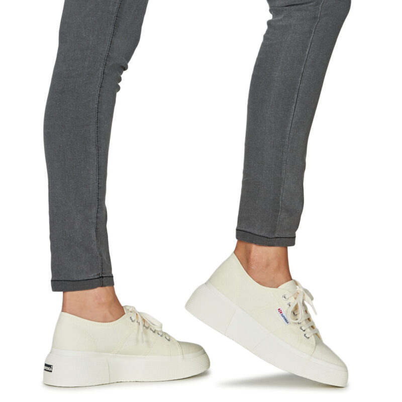 Superga 2287 COTON Beige Damen-Sneaker, niedrig geschnitten - Gr&ouml;&szlig;e 8