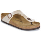 BIRKENSTOCK Gizeh Birko-flor / Perla / Wei&szlig; / Beige Damen-Flip-Zehentrenner - Gr&ouml;&szlig;e 1