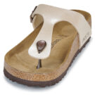 BIRKENSTOCK Gizeh Birko-flor / Perla / Wei&szlig; / Beige Damen-Flip-Zehentrenner - Gr&ouml;&szlig;e 3