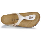 BIRKENSTOCK Gizeh Birko-flor / Perla / Wei&szlig; / Beige Damen-Flip-Zehentrenner - Gr&ouml;&szlig;e 6