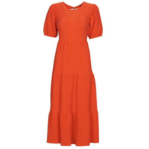 Abito lungo Donna Desigual VEST_WEND in arancio, caratterizzato da un design vibrantemente colorato e tessuti di alta qualità, ideale per outfit estivi e occasioni speciali. Perfecto per chi cerca stile e comfort.