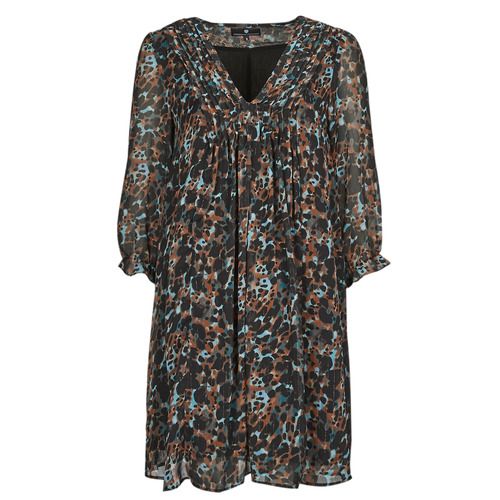Abito corto donna Freeman T.Porter JUNA LEOBLUE multicolore, ideale per un look estivo elegante e vivace. Realizzato in tessuto leggero, questo abito presenta un design moderno e alla moda, perfetto per occasioni casual o serate speciali. Scopri il comfort e lo stile di Freeman T.Porter con questo abito versatile.
