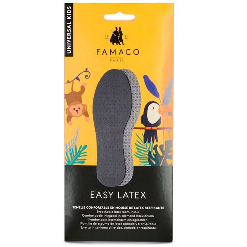 Immagine del prodotto Famaco Accessori scarpe ragazzo Semelle easy latex T33 Grigio, soletta in lattice morbido e confortevole. Ideale per garantire comfort e supporto ai piedi dei bambini, perfetta per l'uso quotidiano. Acquista ora per un'ottima soletta con qualità garantita!