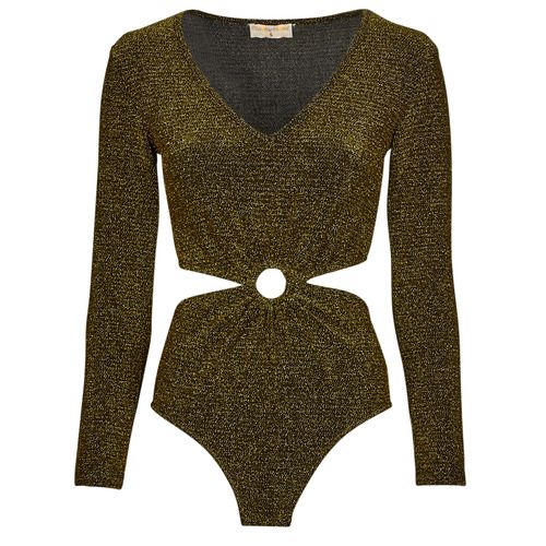 Body SOLYNE Oro di Moony Mood per donna, elegante e trendy, in tonalità dorata. Perfetto per outfit sofisticati e alla moda, ideale per eventi speciali o serate. Realizzato con materiali di alta qualità per un comfort ottimale. Aggiungi un tocco di lusso al tuo guardaroba con questo body versatile e stiloso.