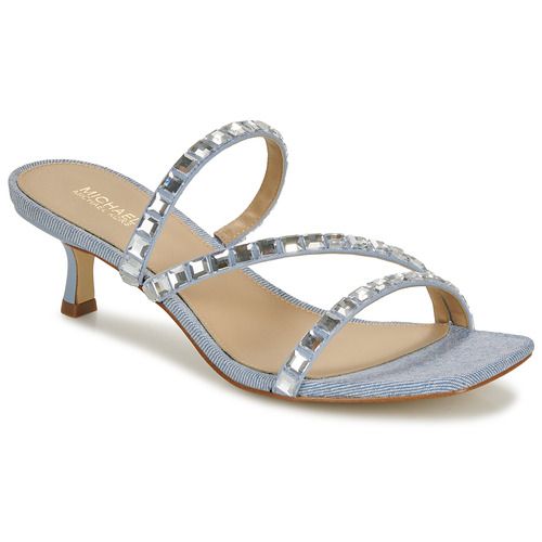 "Ciabatta Donna MICHAEL Michael Kors CELIA KITTEN SLIDE in elegante blu, perfetta per ogni occasione. Design raffinato e comfort eccezionale, ideale per un look chic e alla moda."