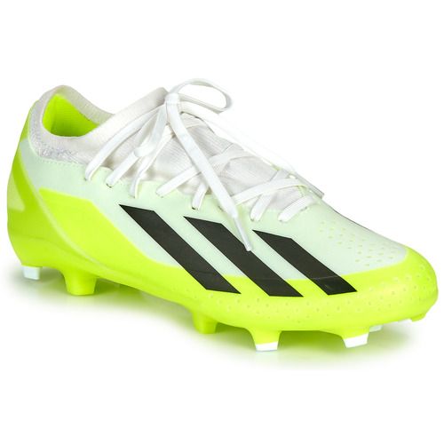 Scarpe da calcio adidas X CRAZYFAST.3 FG in bianco per donna, progettate per garantire velocità e prestazioni elevate sul campo. Ideali per calciatrici che cercano leggerezza e reattività, queste scarpe offrono un design elegante e moderno. Acquista ora per dominare il gioco con stile e comfort.