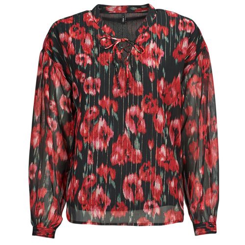 Camicia elegante Only ONLMARISE LUREX L/S STRING TOP CS PTM Rosso per donna, realizzata in tessuto luccicante con design sofisticato. Ideale per occasioni speciali e serate glam, questa camicetta si abbina perfettamente a jeans o gonne. Aggiungi un tocco di stile al tuo guardaroba con questa chic camicetta rossa.