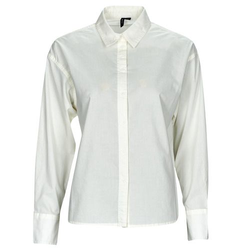 Camicia da donna Vero Moda VMMELIA LS SHIRT WVN NOOS in bianco, elegante e versatile, ideale per ogni occasione. Tessuto morbido e confortevole, maniche lunghe e design moderno. Perfetta per outfit casual o più formali. Disponibile in diverse taglie.