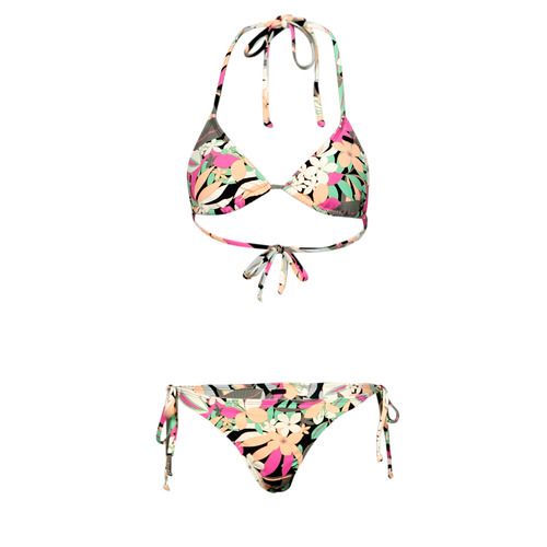 Costume a due pezzi Roxy PT BEACH CLASSICS TIKI TRI multicolore per donna, ideale per l'estate. Design vivace e alla moda, perfetto per godersi il sole in spiaggia o in piscina. Scegli il comfort e lo stile con questo bikini trendy, adatto a ogni occasione estiva.