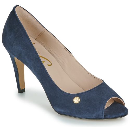 Décolleté donna Betty London EMANA Marine, elegante scarpa in camoscio blu con tacco alto, perfetta per occasioni formali e casual. Design sofisticato e confortevole, ideale per dare un tocco di classe a qualsiasi outfit.