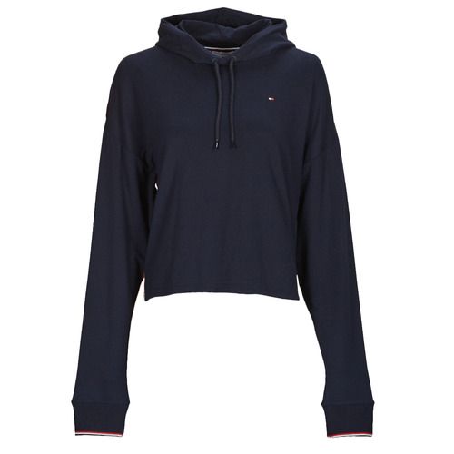 Felpa Tommy Hilfiger CROPPED HOODIE Marine per donna, caratterizzata da un design alla moda e un colore blu intenso. Ideale per outfit casual e sportivi, questa felpa offre comfort e stile, perfetta per la stagione primavera/estate. Acquista la tua felpa cropped oggi stesso per un look trendy e versatile!