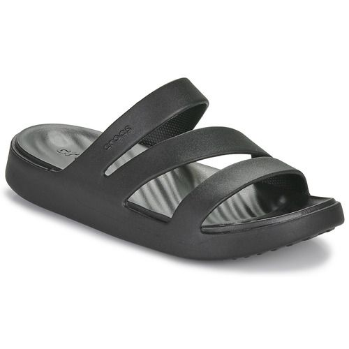 Ciabatta Donna Crocs Getaway Strappy Nero, elegante e confortevole, perfetta per l'estate. Design moderno con strappi regolabili per una calzata personalizzata. Ideale per il tempo libero, spiaggia e attività all'aperto. Realizzata in materiale leggero e resistente, offre un'ottima traspirabilità e supporto. Scegli il comfort e lo stile con le Crocs Getaway Strappy.
