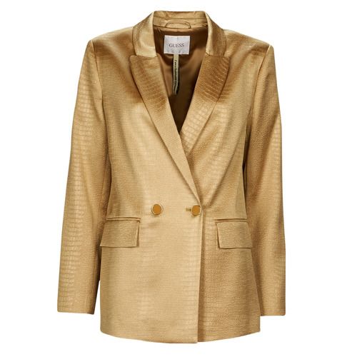 Giacca Guess ADRIANA BLAZER Beige per Donna, elegante e versatile, ideale per outfit chic e casual. Perfetta per ogni occasione, questa giacca dal design raffinato è un must-have per il tuo guardaroba. Acquista ora per uno stile senza tempo!