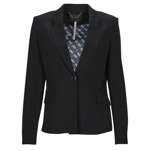 Giacca Donna Guess DIANE BLAZER Nero, elegante e alla moda, perfetta per ogni occasione. Realizzata con materiali di alta qualità, questa giacca offre un fit impeccabile e un design sofisticato. Ideale per completare outfit sia casual che formali. Acquista ora e aggiungi un tocco di stile al tuo guardaroba!